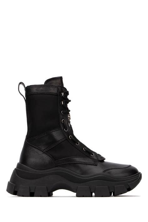 prada combat boots chechen|Prada black chunky combat boots.